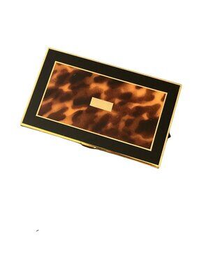 Pocket Compact Clasp Close Black Leopard Gold Address Boo COMOYS OF LONDON JAPAN